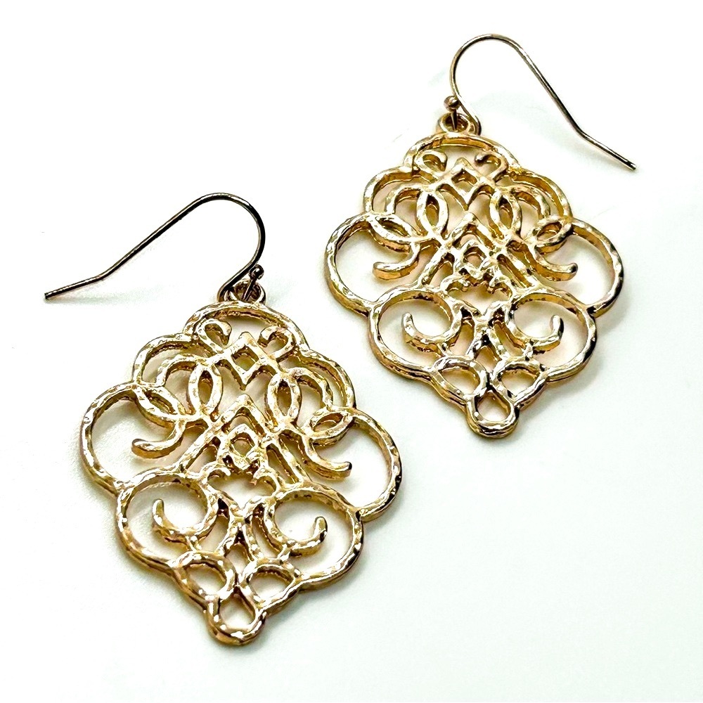 NWOT Gorgeous rose gold earrings stainless steel 18k gold plated